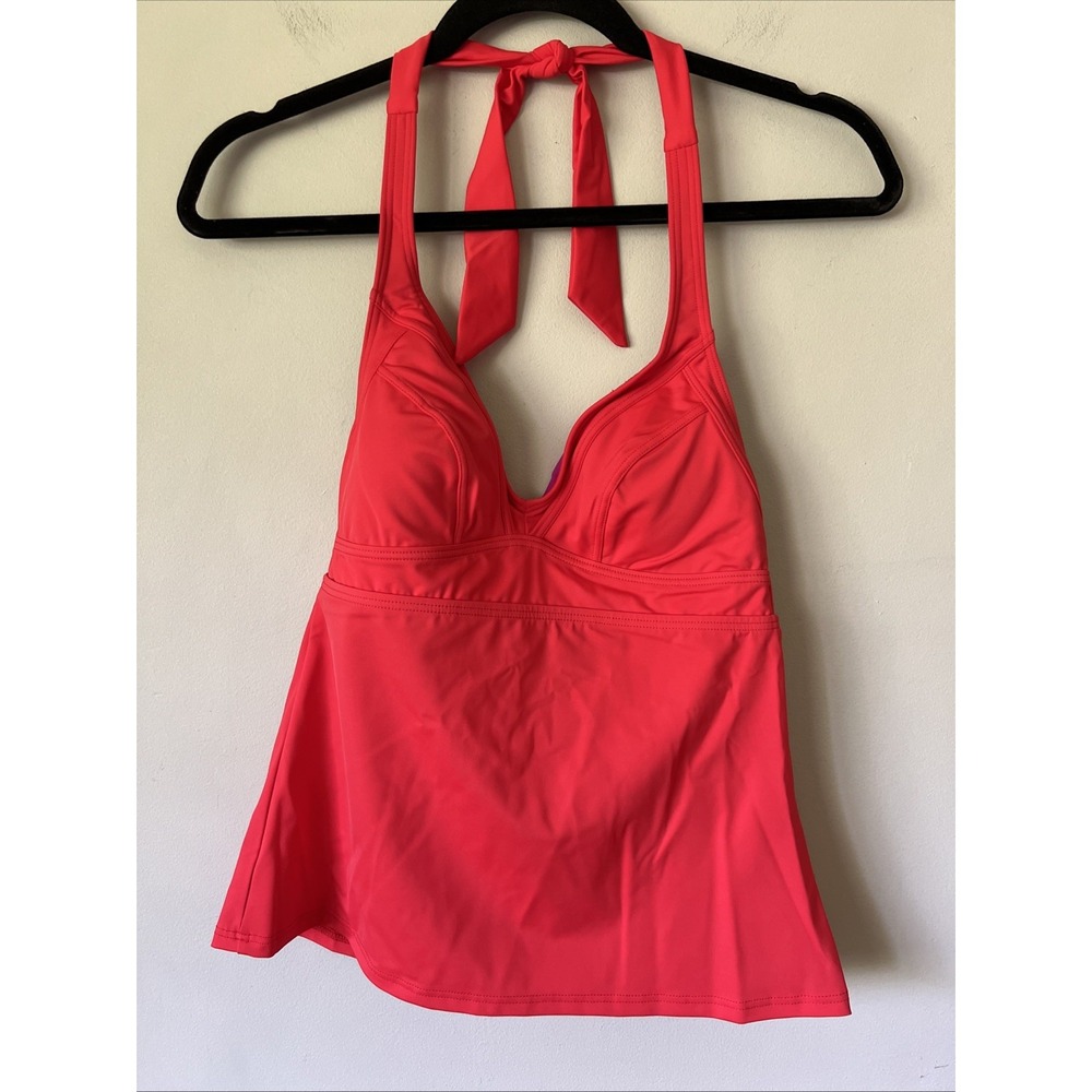 Title Nine Halter Tankini Top Swim Top Size Medium Red NWT